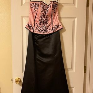 Black and Pink formal gown with small train